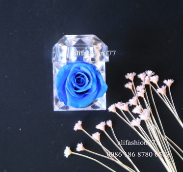 Preserved rose in Crystal Ring Box-11
